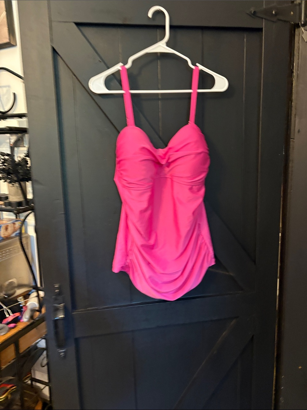 RELLECIGA Hot Pink Ruched One-Piece Swimsuit